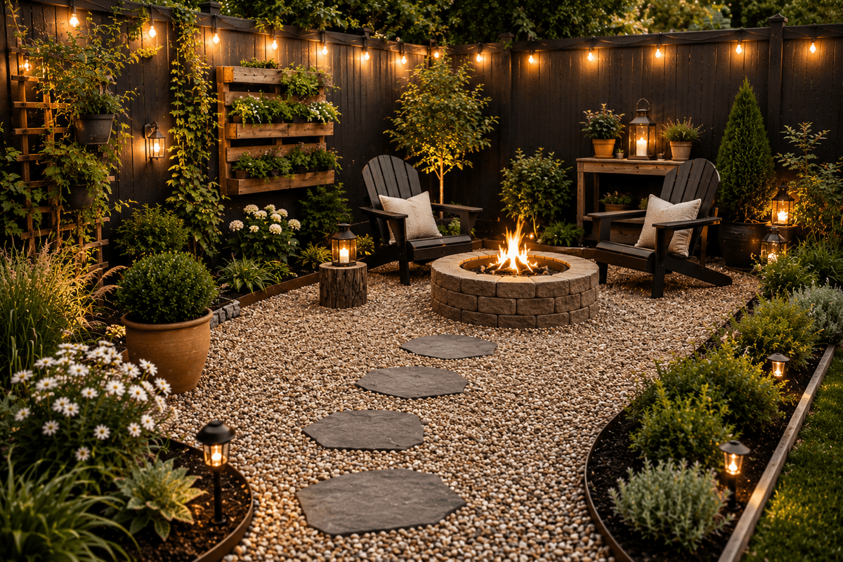 Gravel Patio Backyard