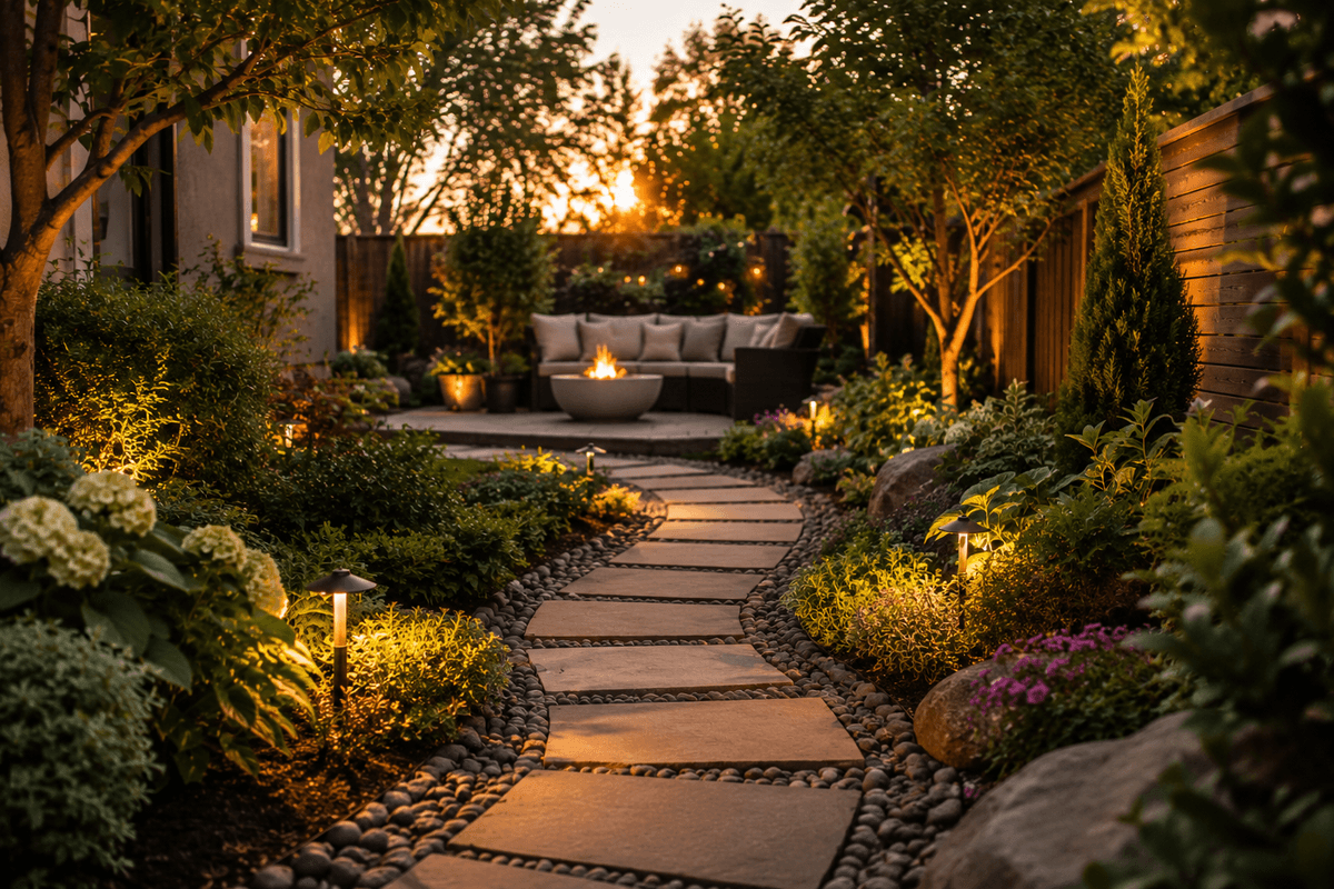 diy stepping stone path in Backyard