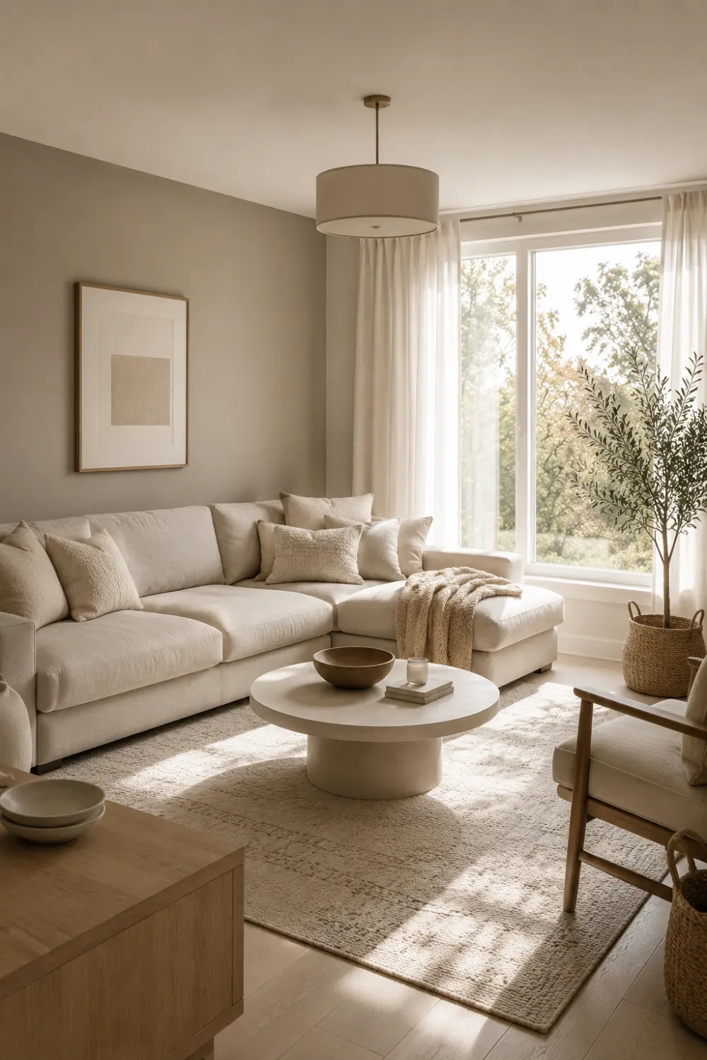 greige cream living room color palette
