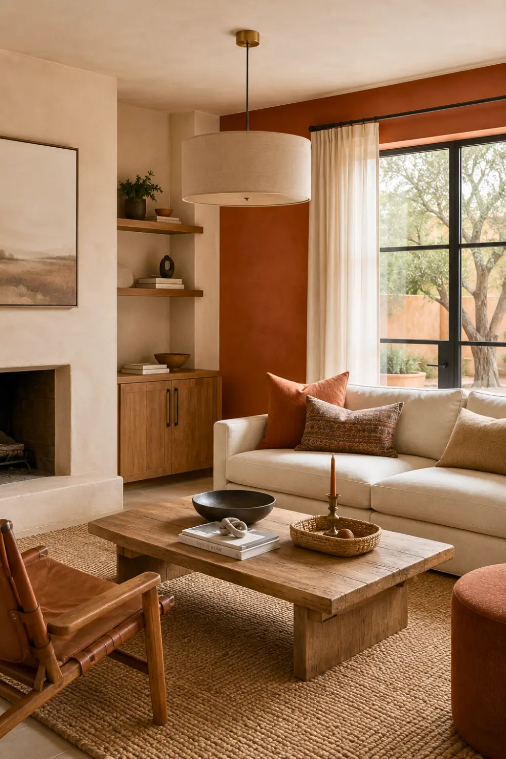 Terracotta &amp; Beige living room color
