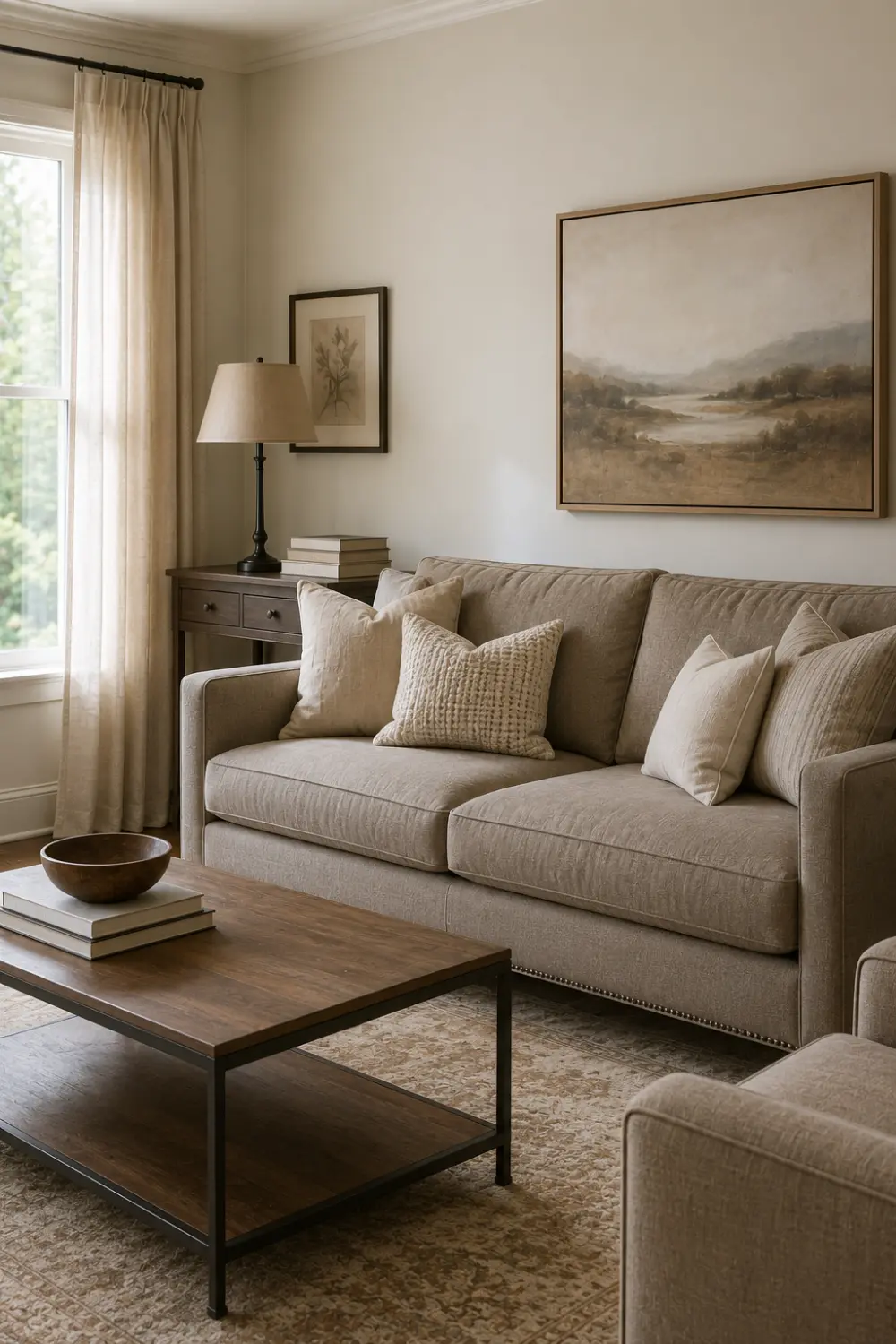 transitional home decor style living room