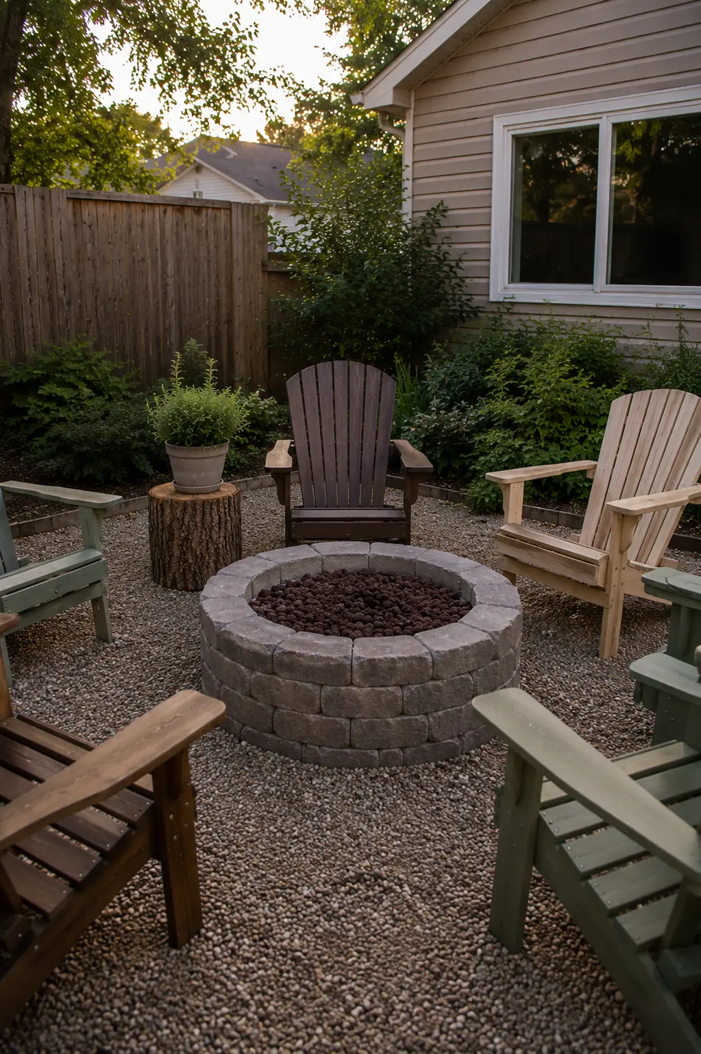 diy paver fire pit backyard idea
