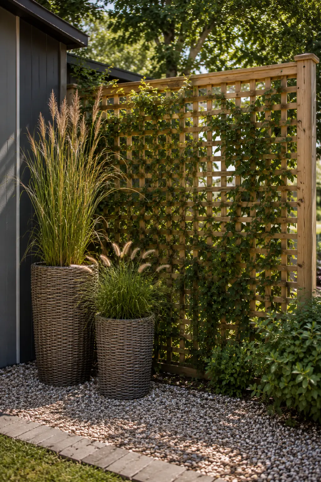 budget backyard privacy lattice screen