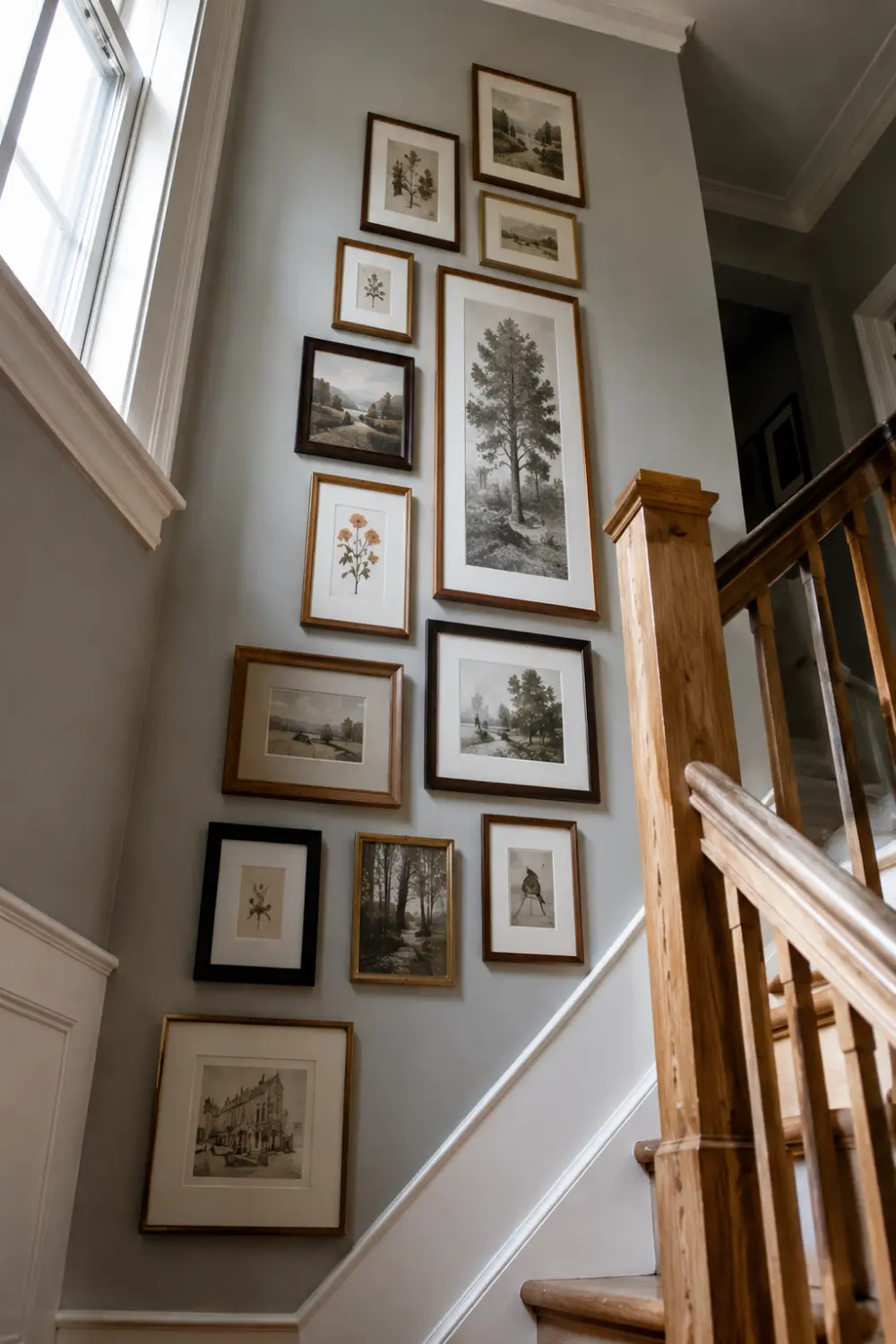 floor to ceiling corner gallery wall