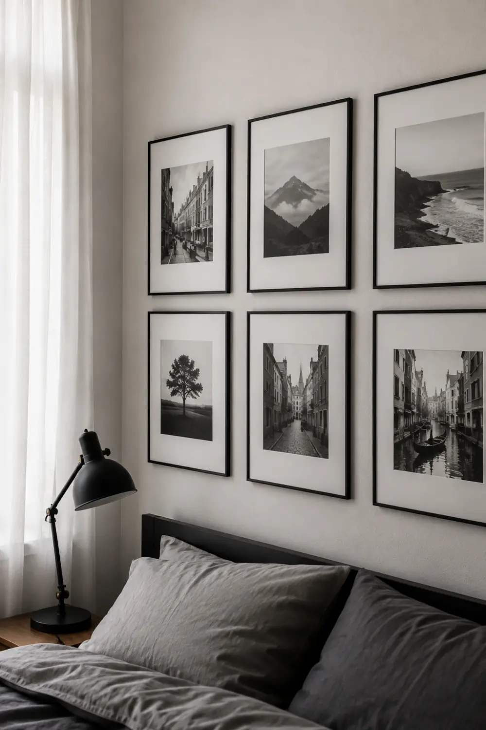 minimalist black white corner gallery