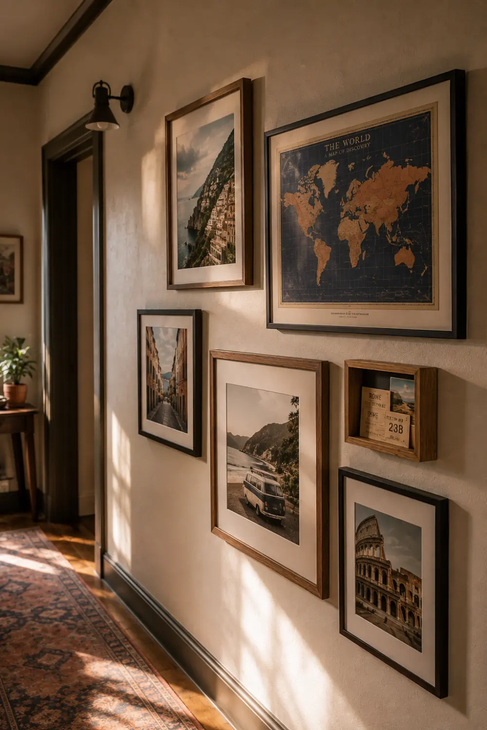travel memories corner wall gallery