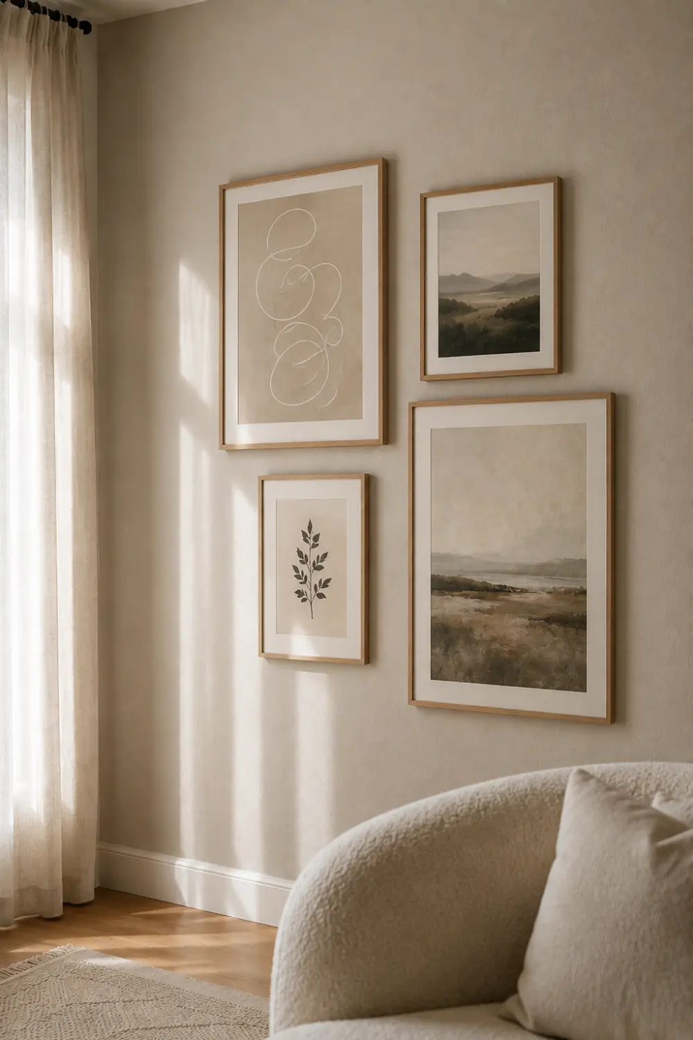 modern neutral corner wall gallery