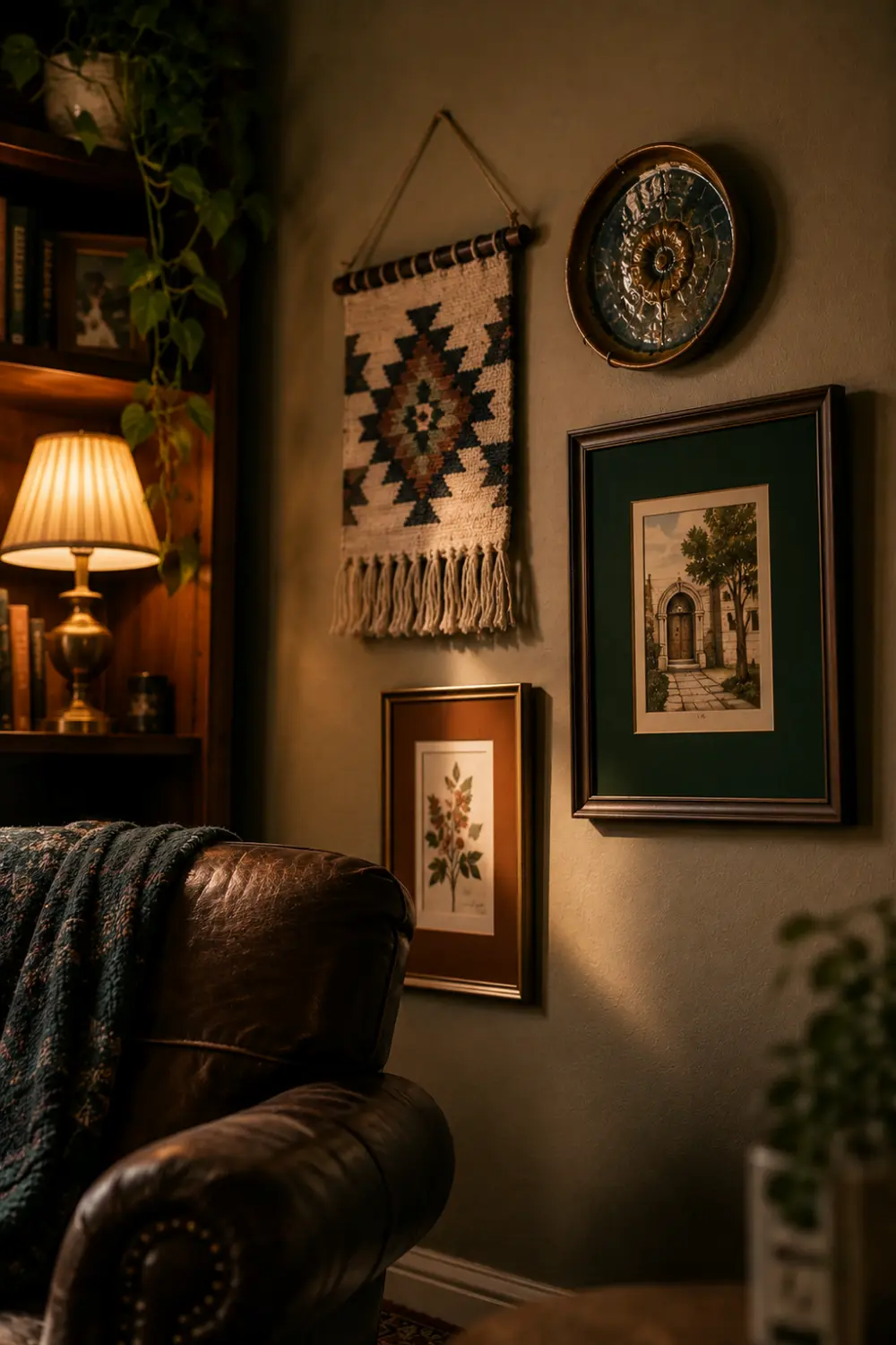 eclectic corner wall gallery