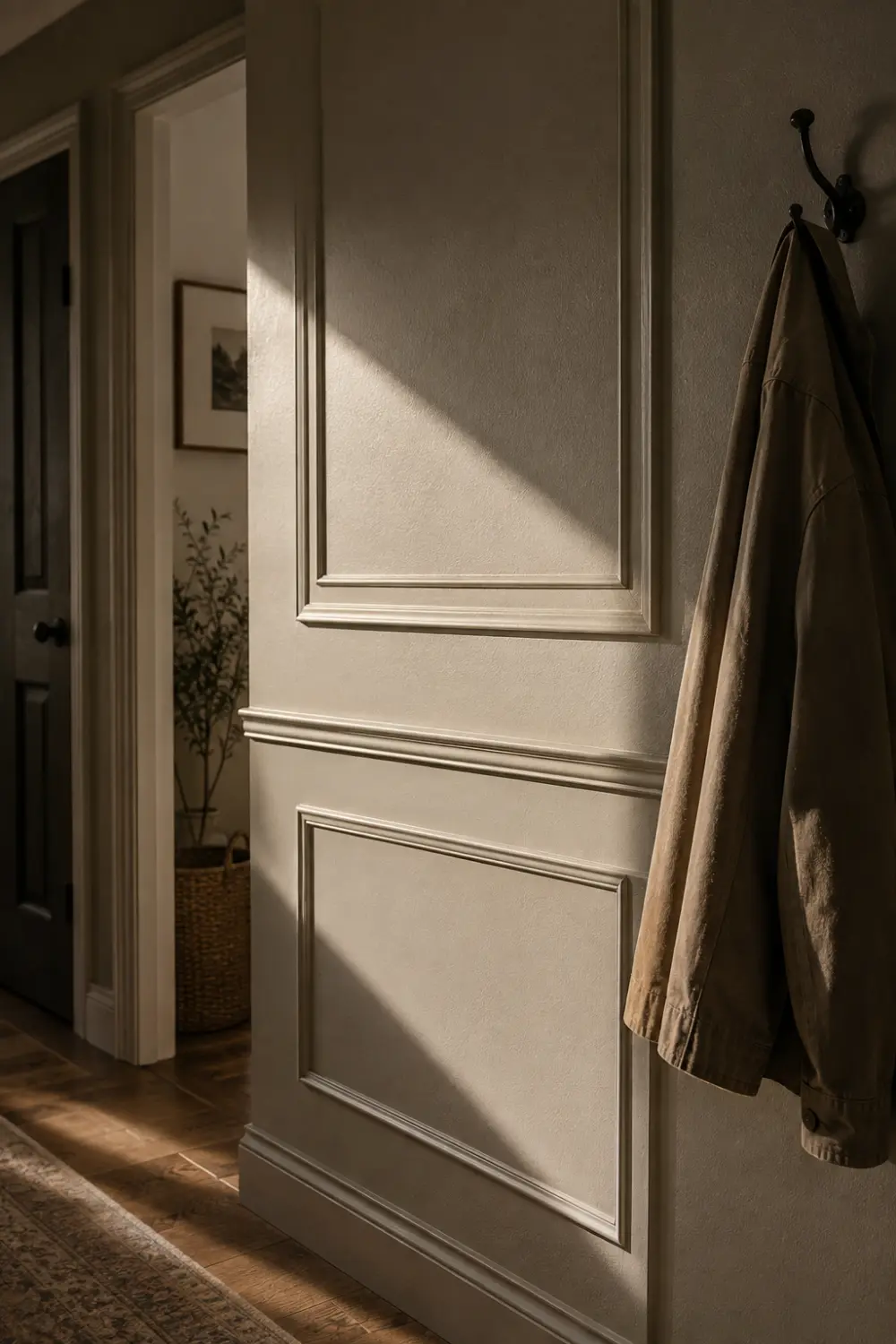 picture frame trim hallway detail