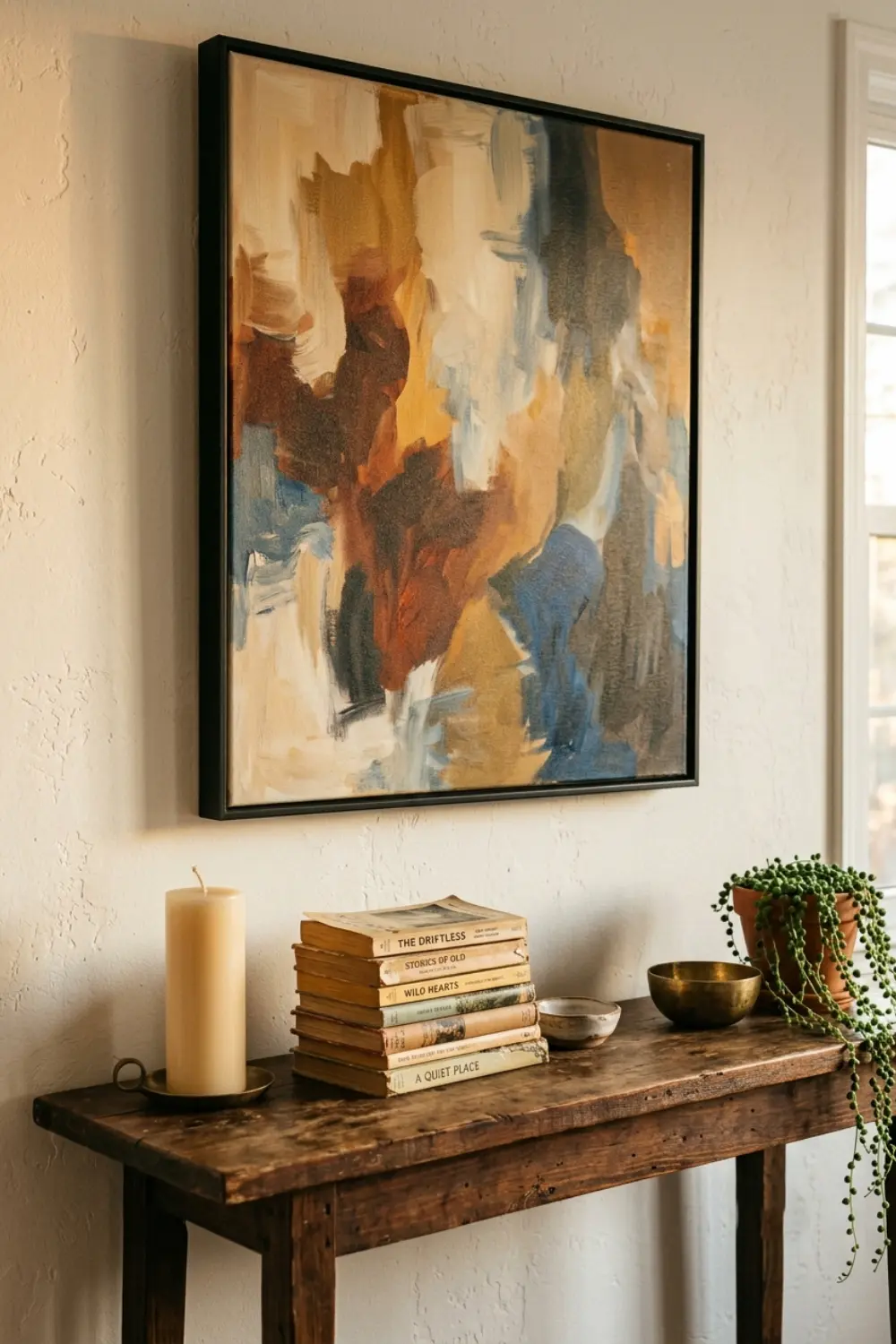 oversized abstract wall art console