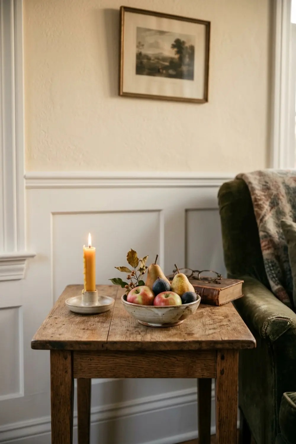 styled candle side table finishing touch