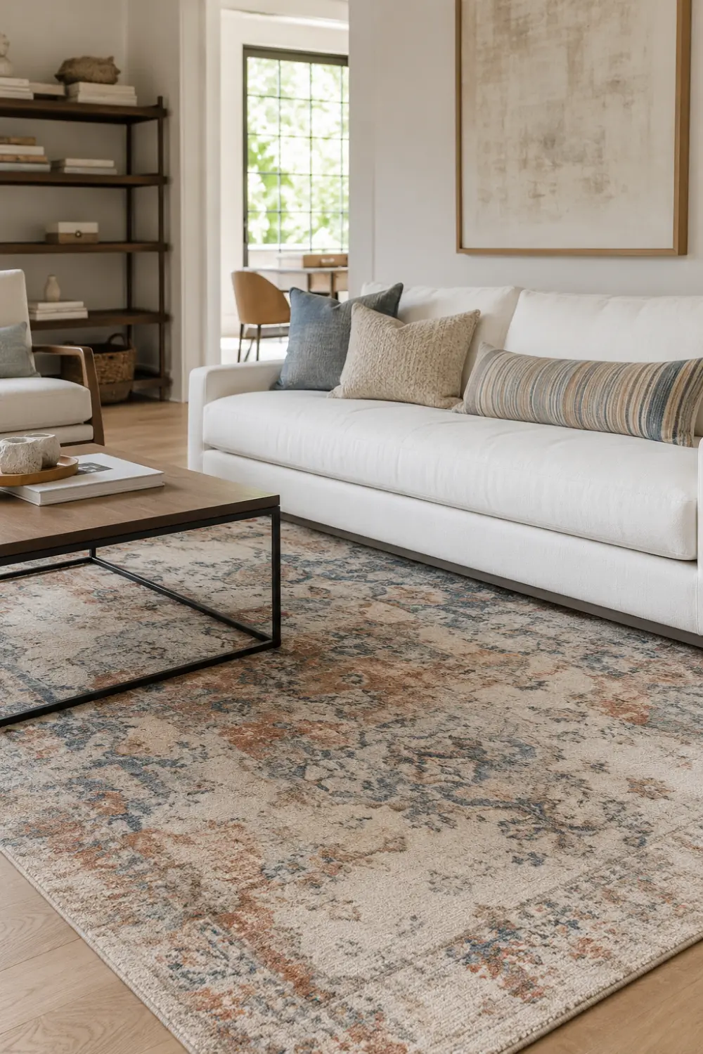 best rug colors for white couch