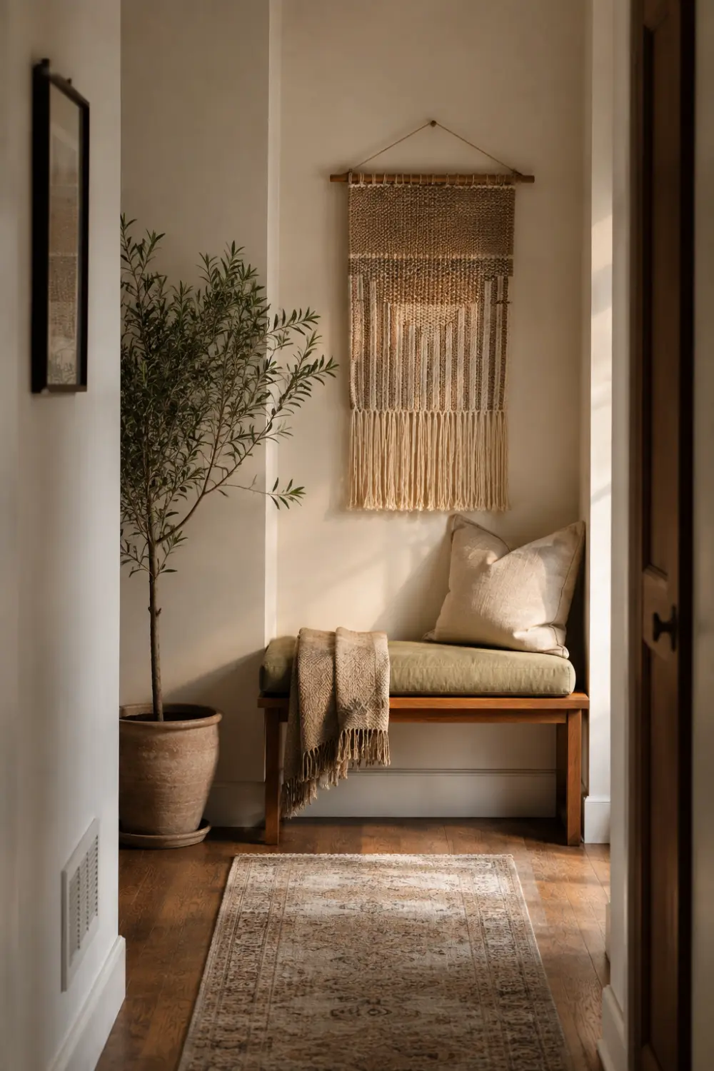 hallway alcove reading nook bench
