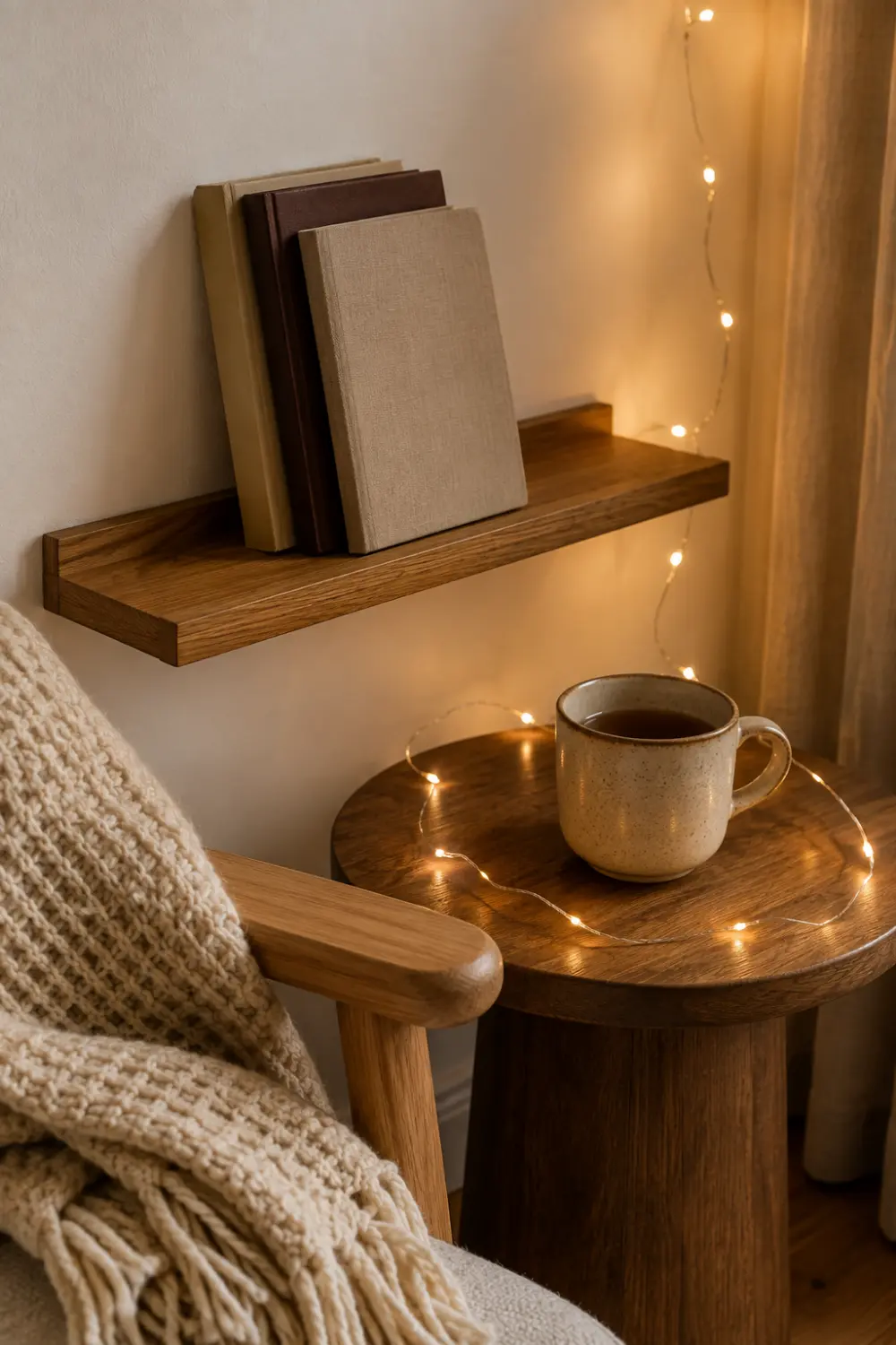reading nook styling details close up