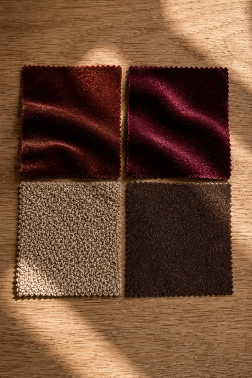 burgundy brown shade comparison swatches