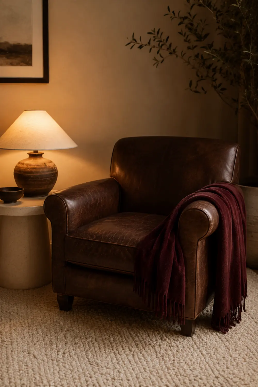 burgundy brown warm light neutral balance