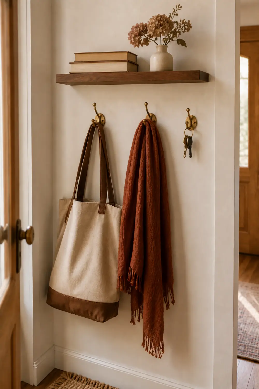 vertical storage small fall entryway
