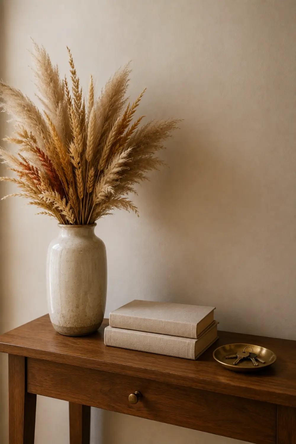 fall console vignette small entryway