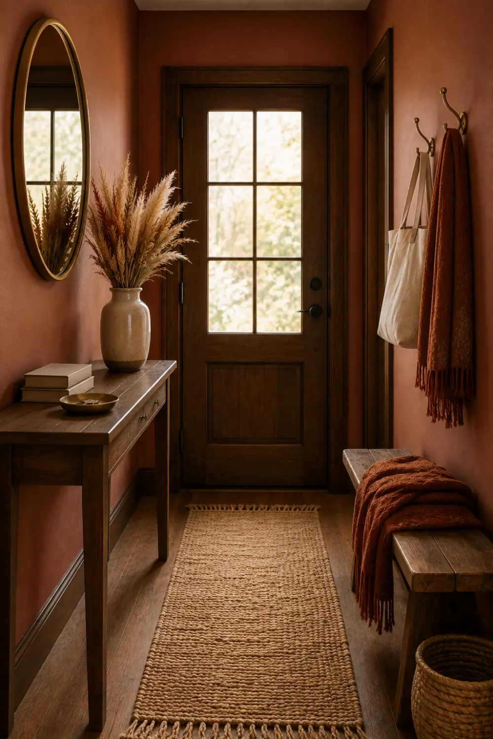 finished small fall entryway look