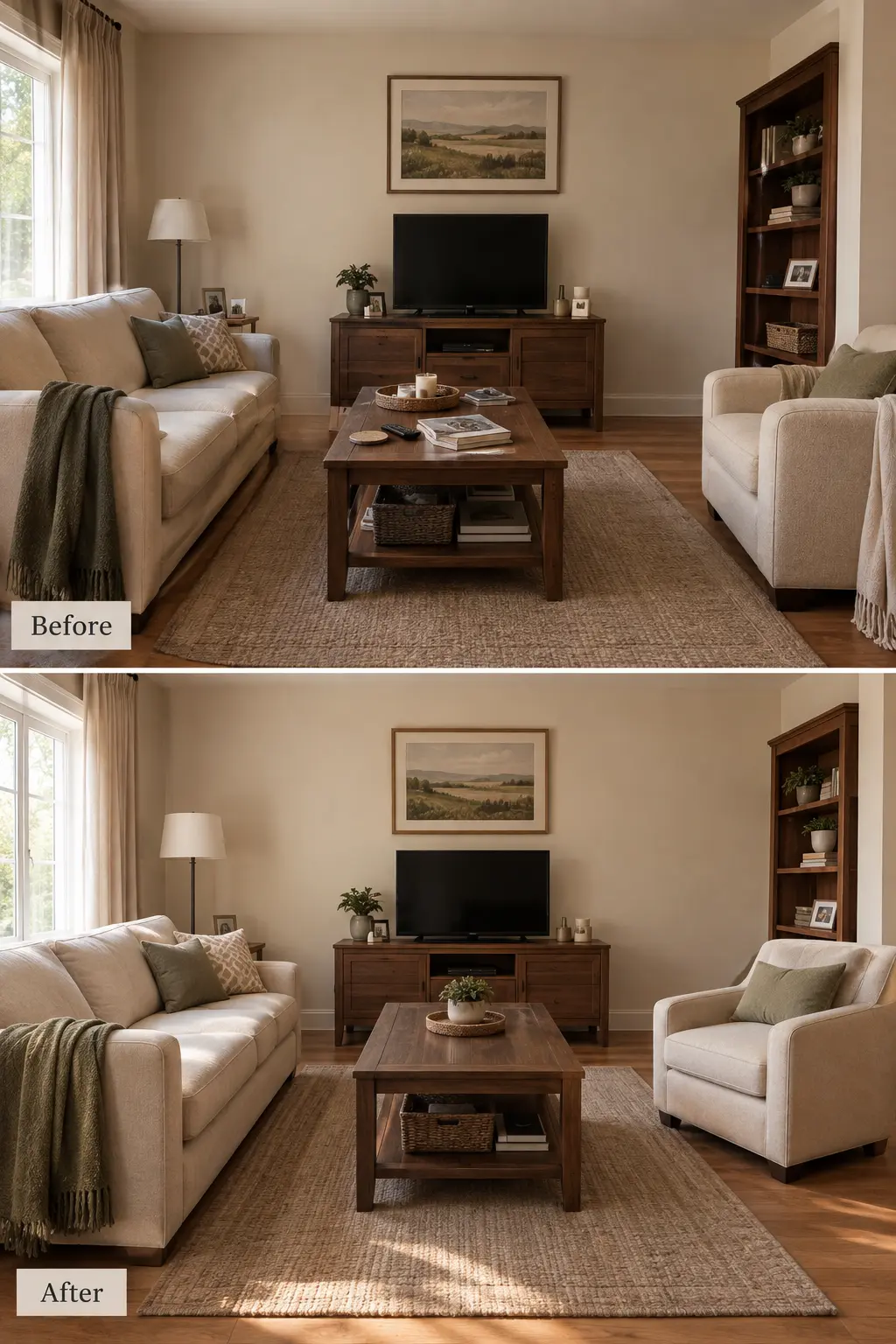 zero dollar room refresh before after