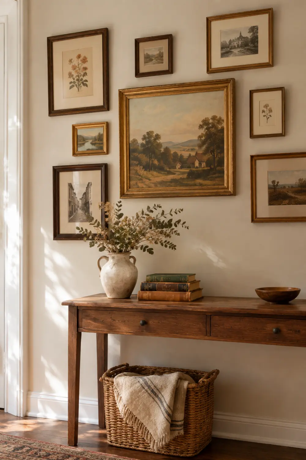 thrifted frame gallery wall
