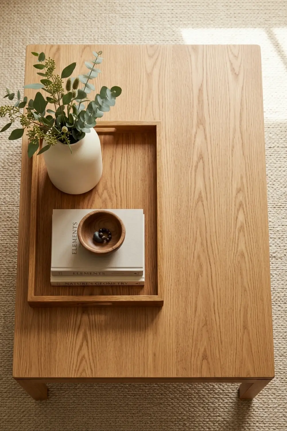 coffee table styling formula overhead