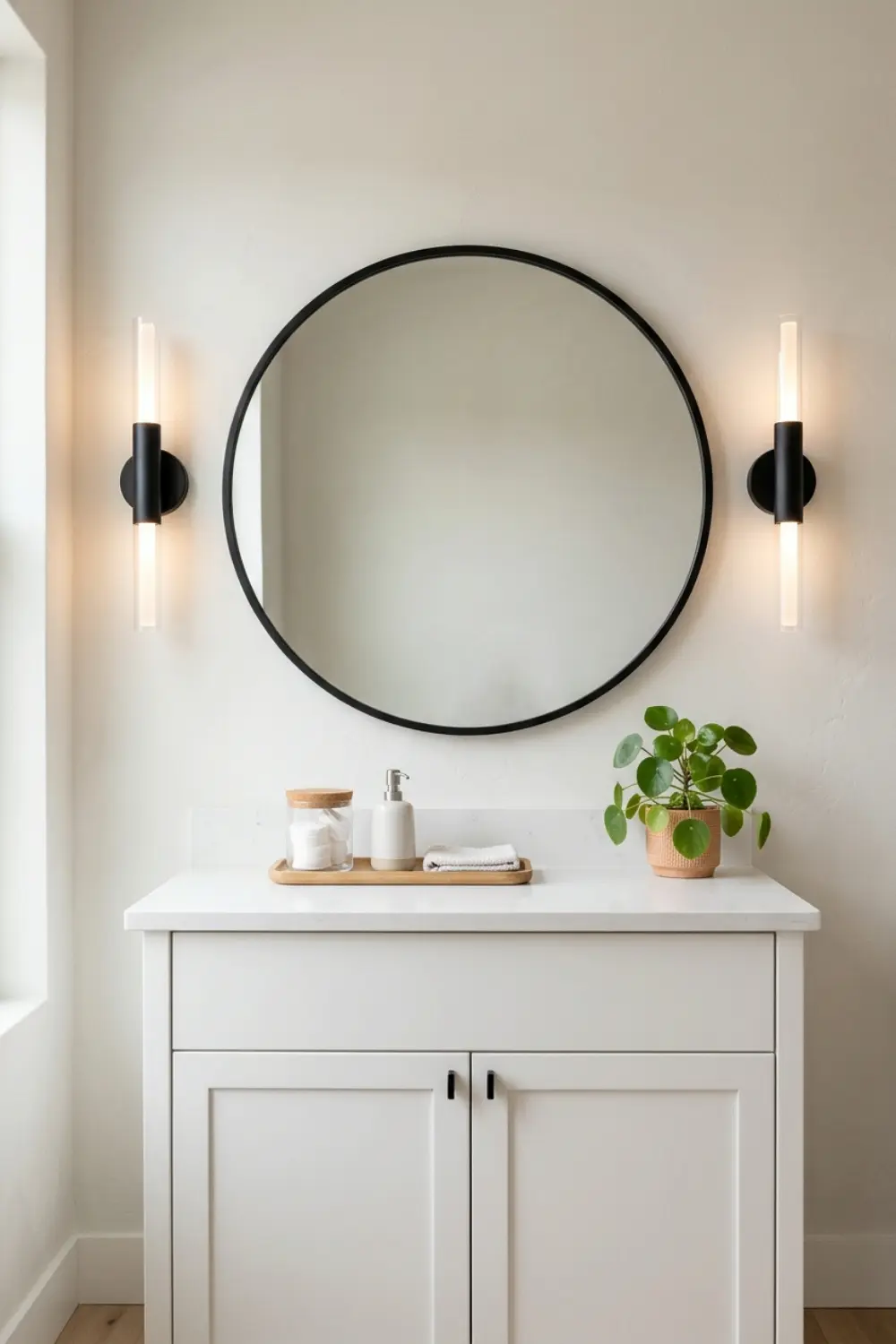 round mirror vanity light budget upgrade