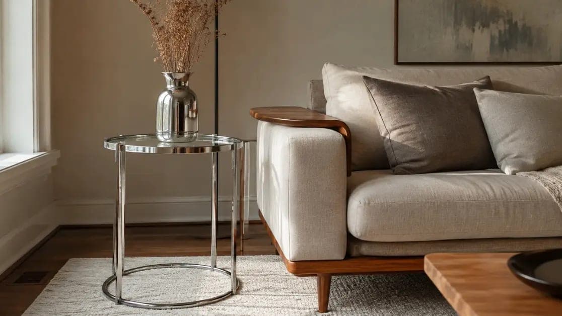 chrome home decor living room styling