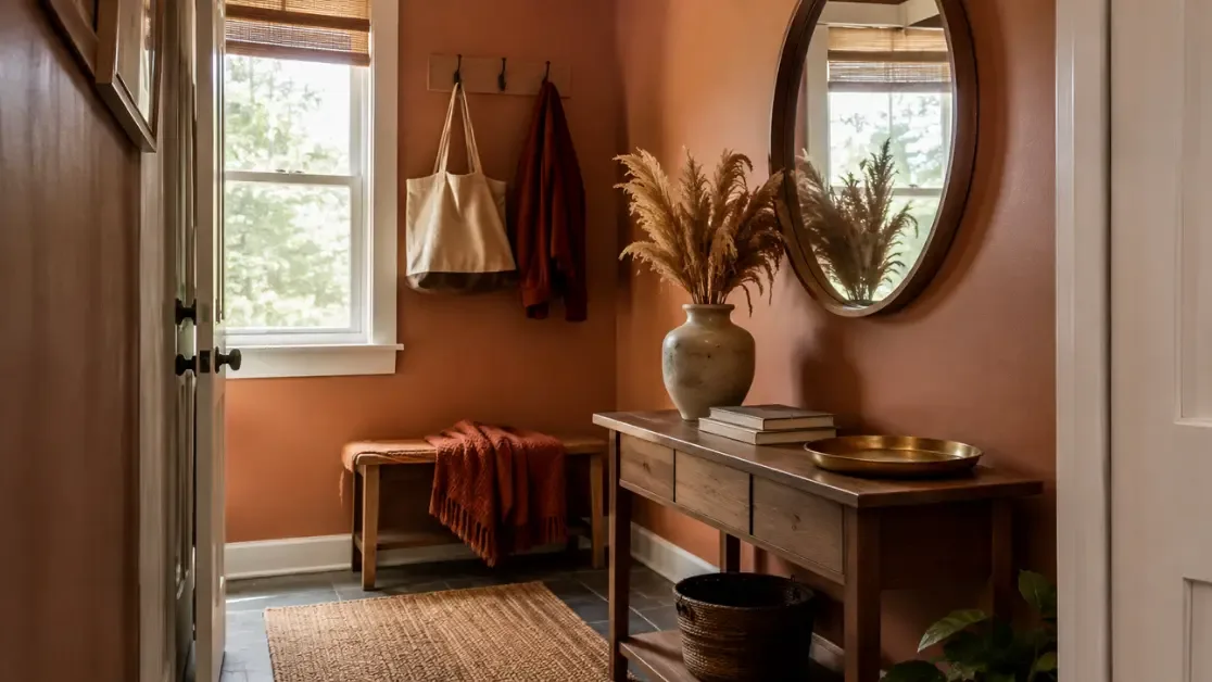 small fall entryway ideas console table